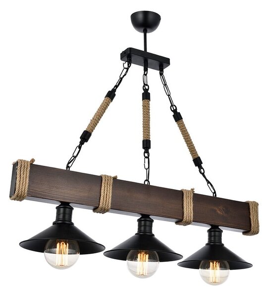 Ciemnobrązowa lampa wisząca z metalowym kloszem Kütük Ceviz – Opviq lights