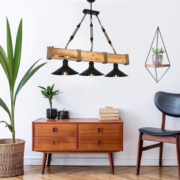 Jasnobrązowa lampa wisząca z metalowym kloszem Kütük Yanık – Opviq lights