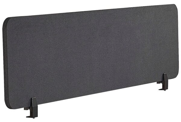 Przegroda na biurko dźwiękochłonna tapicerowana 160 x 40 cm ciemnoszara Wally Beliani