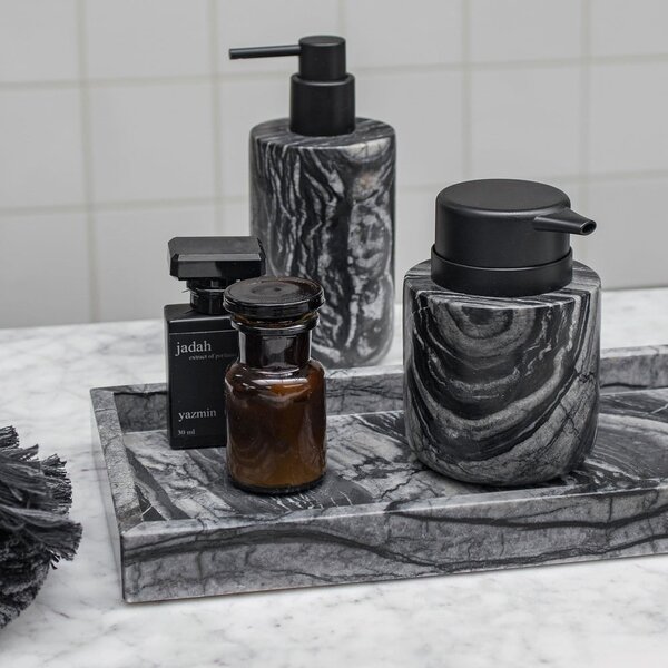Czarny marmurowy dozownik do mydła 0.2 l Marble – Mette Ditmer Denmark