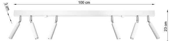 Biały plafon sufitowy LED z reflektorami - EX675 E5-S25
