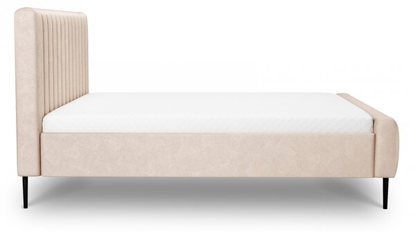 Łóżko tapicerowane Livani 160x200 - beżowy welwet hydrofobowy Salvador (SIC) 2 / nogi czarne