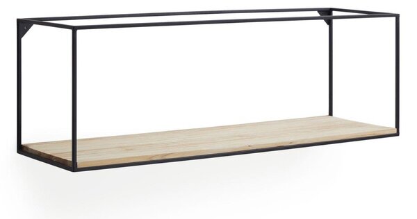Czarno-naturalna półka z litego drewna jodłowego 90 cm Elisha – Kave Home
