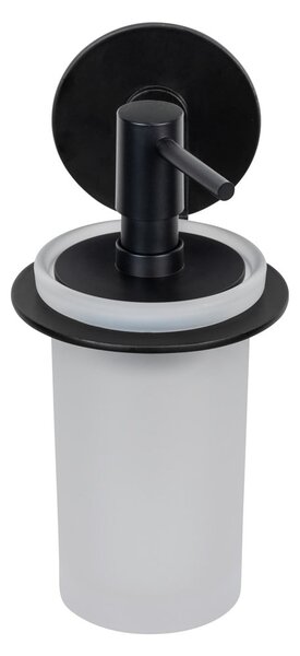 Samoprzylepny szklany dozownik do mydła w kolorze matowej czerni 150 ml Bivio – Wenko
