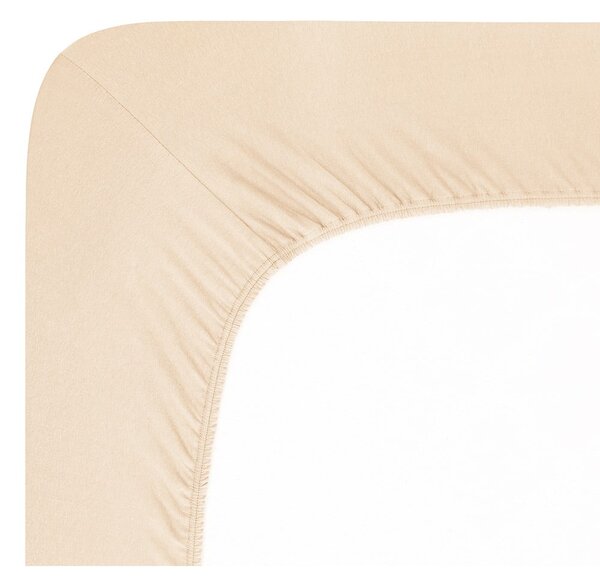 Beżowe dżersejowe prześcieradło z gumką 90x200 cm Boxspring – Andrea Simone