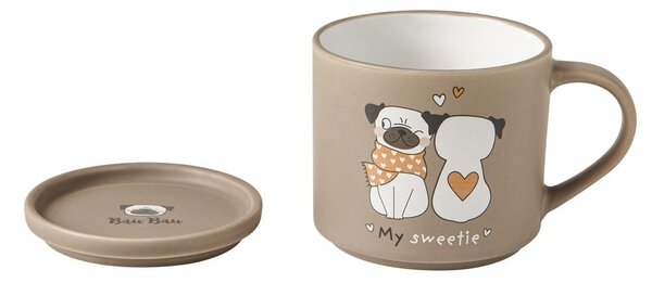 Beżowo-jasnobrązowe porcelanowe kubki zestaw 2 szt. 35 ml – Brandani