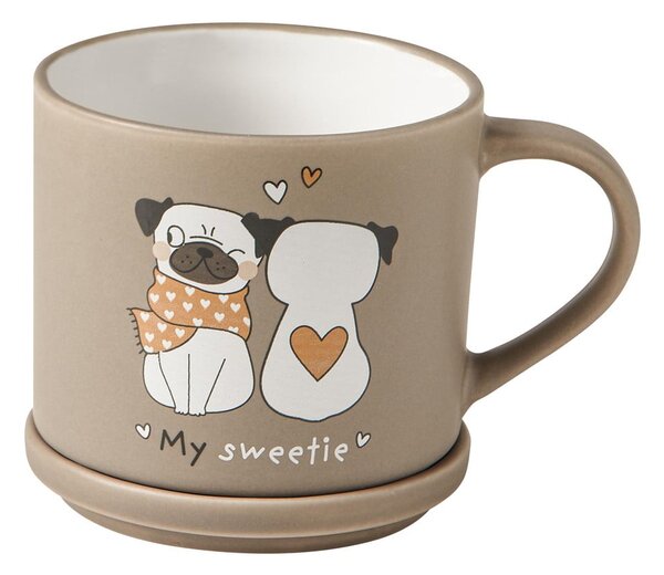 Beżowo-jasnobrązowe porcelanowe kubki zestaw 2 szt. 35 ml – Brandani