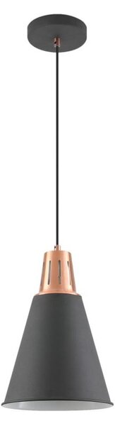 Czarna lampa wisząca z metalowym kloszem ø 22 cm Gianni – GTV
