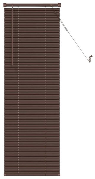 Żaluzja wenecka pvc 150x60 cm ciemnobrązowa z drążkiem obrotowym i klipsem zabezpieczającym