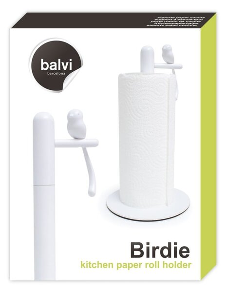 Biały stojak na ręczniki kuchenne ø 16 cm Birdie – Balvi