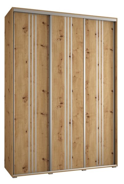 Szafa przesuwna wysoka Davos 6 180, gł. 45 cm artisan + artisan + srebrny