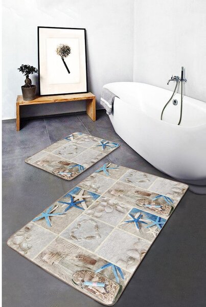 Beżowe dywaniki łazienkowe zestaw 2 szt. 60x100 cm – Mila Home