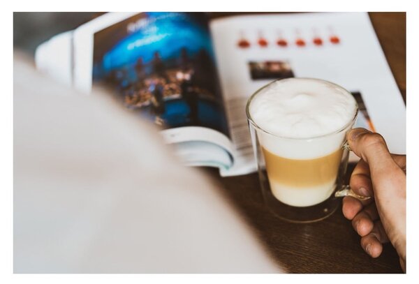 Szklane kubki zestaw 2 szt. do cappuccino/z podwójną ścianką 350 ml – Vialli Design