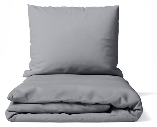 Szara pościel dwuosobowa z mikrosatyny 200x200 cm Basic – Bonami Essentials