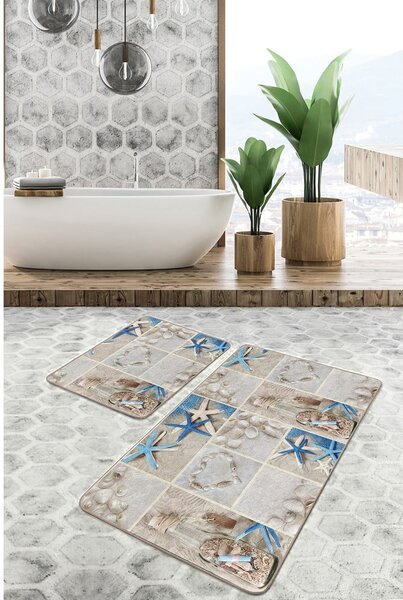 Beżowe dywaniki łazienkowe zestaw 2 szt. 60x100 cm – Mila Home