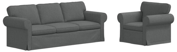 ModuÅowa kanapa ciemnoszara z ergonomicznym wypeÅnieniem i metalowÄ ramÄ