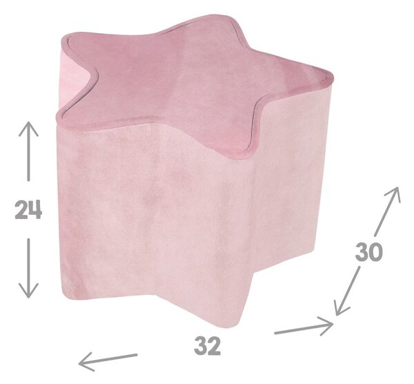 Jasnoróżowy aksamitny puf dziecięcy Lil Sofa – Roba