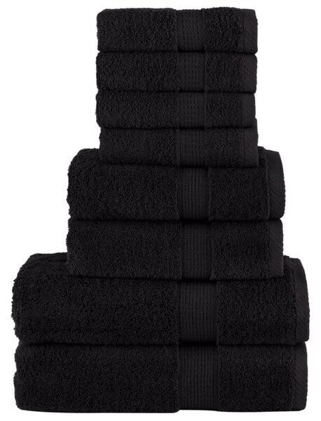 Zestaw 8-częściowy ręczników premium solund, czarny, 600 g/cm²