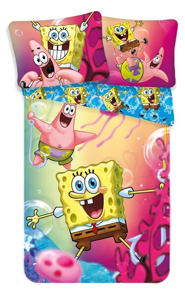 Bawełniana dziecięca pościel jednoosobowa 140x200 cm Sponge Bob – Jerry Fabrics