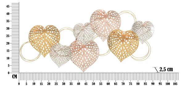 Metalowa dekoracja ścienna 91x40 cm Hearts – Mauro Ferretti