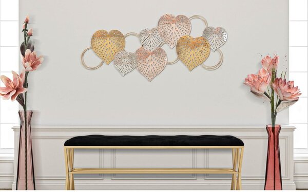 Metalowa dekoracja ścienna 91x40 cm Hearts – Mauro Ferretti