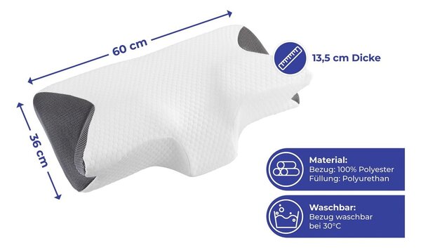 Poduszka ortopedyczna z pianki z pamięcią kształtu 36x60 cm – Maximex