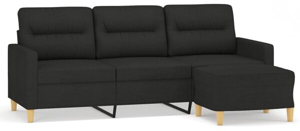 Sofa 3-osobowa z podnÃ³Å¼kiem, czarna, 180 cm, tkaninÄ
