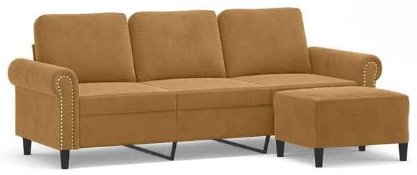Sofa 3-osobowa z podnÃ³Å¼kiem, brÄ zowy, 180 cm, aksamit