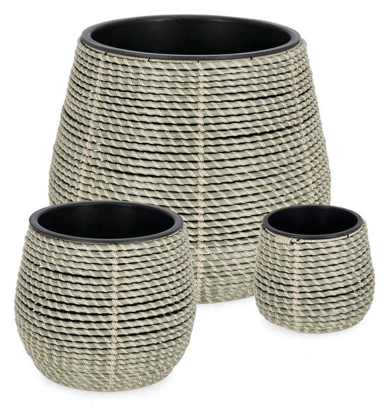 Plastikowe/ze sztucznego rattanu doniczki zestaw 3 szt. ø 45 cm Thanh – Bizzotto