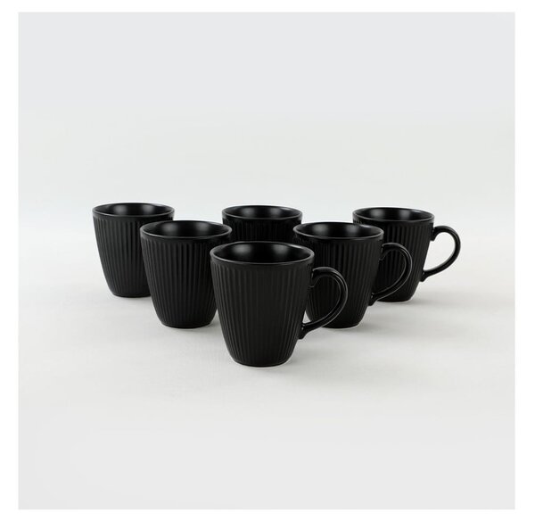 Czarne ceramiczne kubki zestaw 6 szt. 0.3 l – Hermia