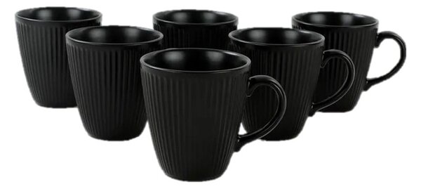 Czarne ceramiczne kubki zestaw 6 szt. 0.3 l – Hermia