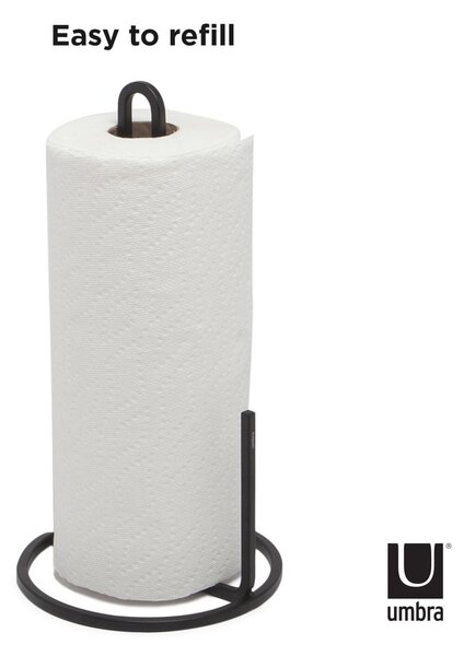 Czarny stalowy stojak na ręczniki kuchenne ø 17 cm Squire – Umbra
