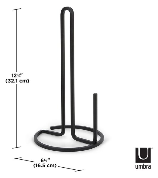 Czarny stalowy stojak na ręczniki kuchenne ø 17 cm Squire – Umbra