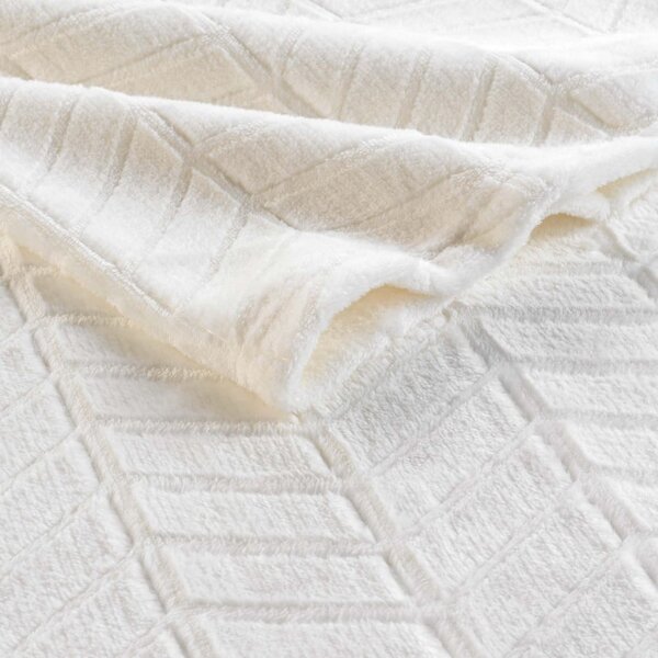 Kremowa narzuta z mikroflaneli 180x220 cm Arya – douceur d'intérieur