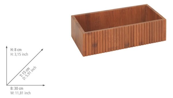 Bambusowy pojemnik w naturalnym kolorze 30x15x8 cm Mera – Wenko