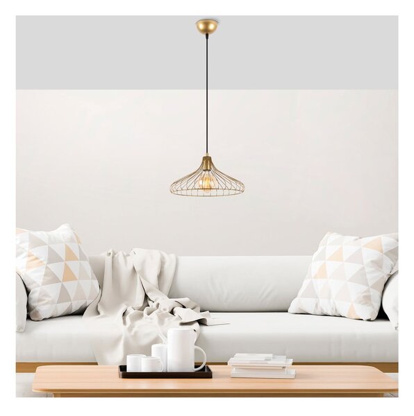 Lampa wisząca w kolorze złota z metalowym kloszem ø 36 cm Depay – Opviq lights