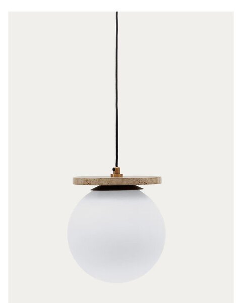 Biała lampa wisząca ze szklanym kloszem ø 20 cm Malachi – Kave Home