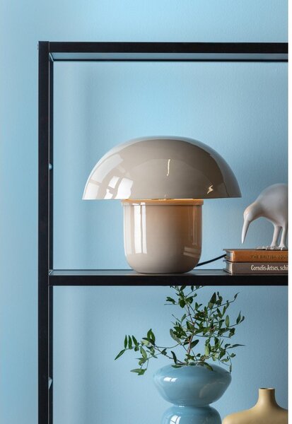 Szara lampa stołowa z metalowym kloszem (wysokość 25 cm) Fat Mushroom – Leitmotiv