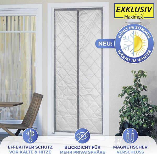 Zasłona termiczna na drzwi w szaro-srebrnym kolorze 90x200 cm – Maximex