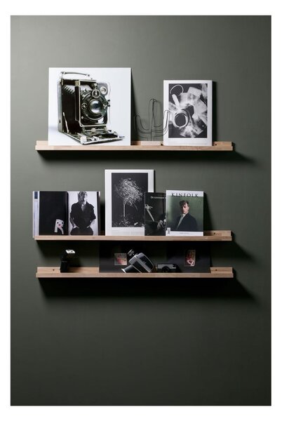 Półka na zdjęcia z litego drewna dębowego 120 cm Studio – WOOOD