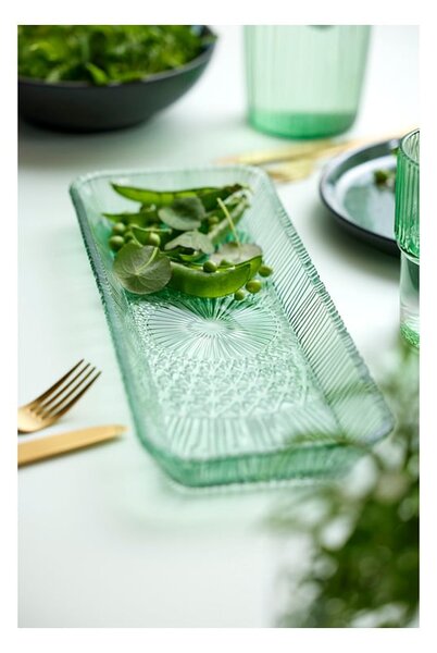 Zielony szklany półmisek 14x38 cm Kusintha – Bitz