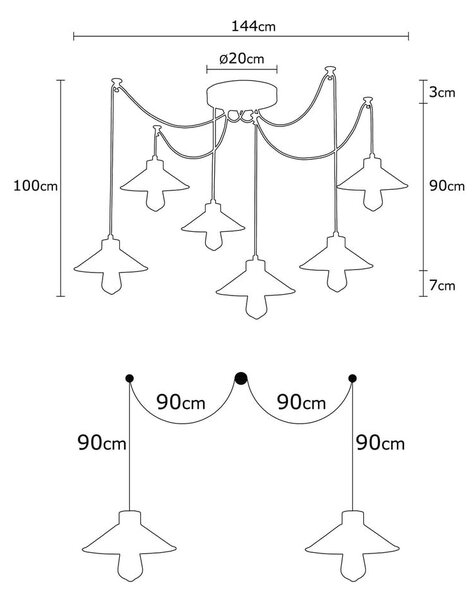 Lampa wisząca z metalowym kloszem ø 114 cm Manavgat – Opviq lights