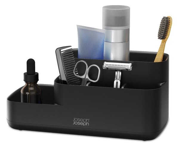 Czarny plastikowy organizer łazienkowy EasyStore – Joseph Joseph