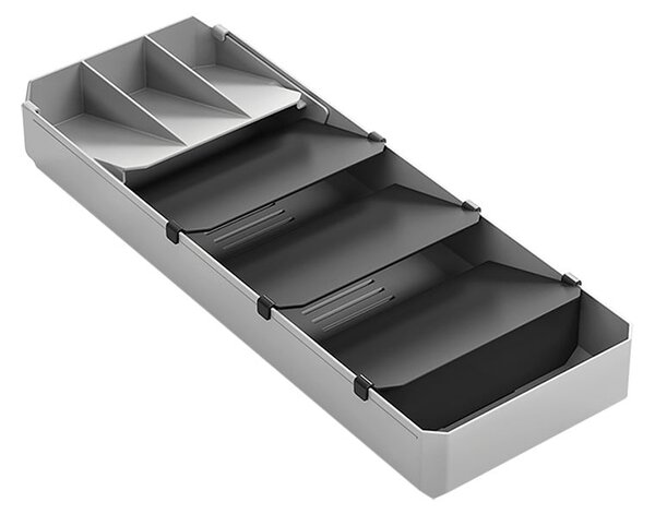 Szary plastikowy organizer na sztućce do szuflady 15 x 49 cm – Metaltex