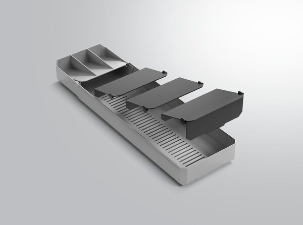 Szary plastikowy organizer na sztućce do szuflady 15 x 49 cm – Metaltex