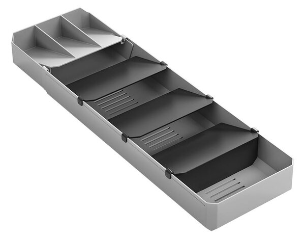 Szary plastikowy organizer na sztućce do szuflady 15 x 49 cm – Metaltex