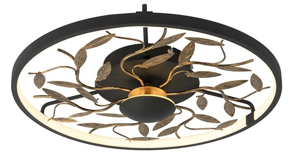 Plafon / Lampy sufitowe art deco czarno-złoty 3-stopniowe ściemnianie LED - Bota Oswietlenie wewnetrzne