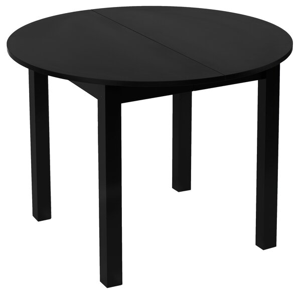 Czarny stół rozkładany z okrągłym blatem Harry