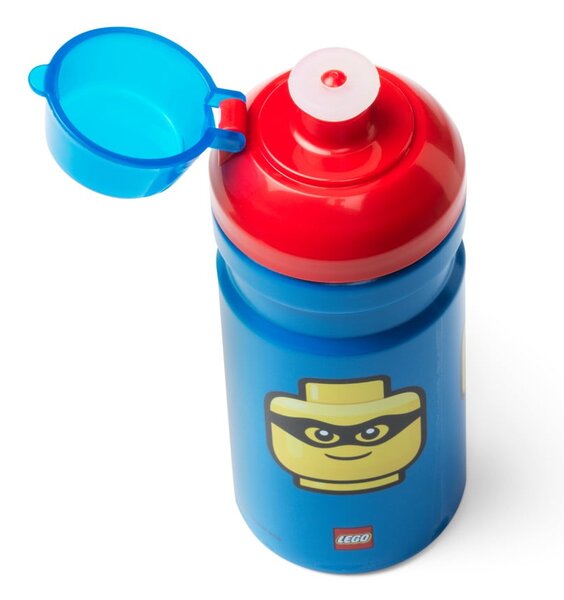 Niebieska butelka na wodę z czerwoną zakrętką LEGO® Iconic, 390 ml