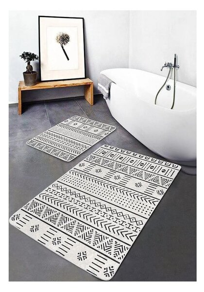 Czarno-białe dywaniki łazienkowe zestaw 2 szt. 60x100 cm – Mila Home